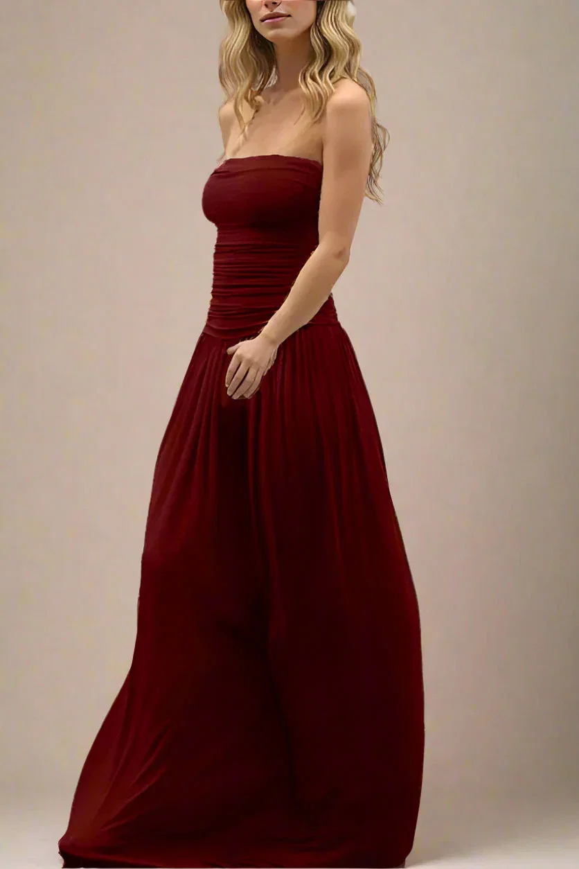 North Bodycon Wrap Maxi Dress - Red Wine