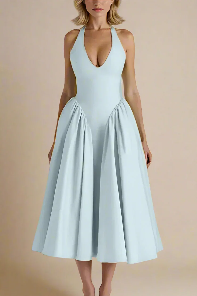 Austen Bodycon Midi Dress - Sky Blue