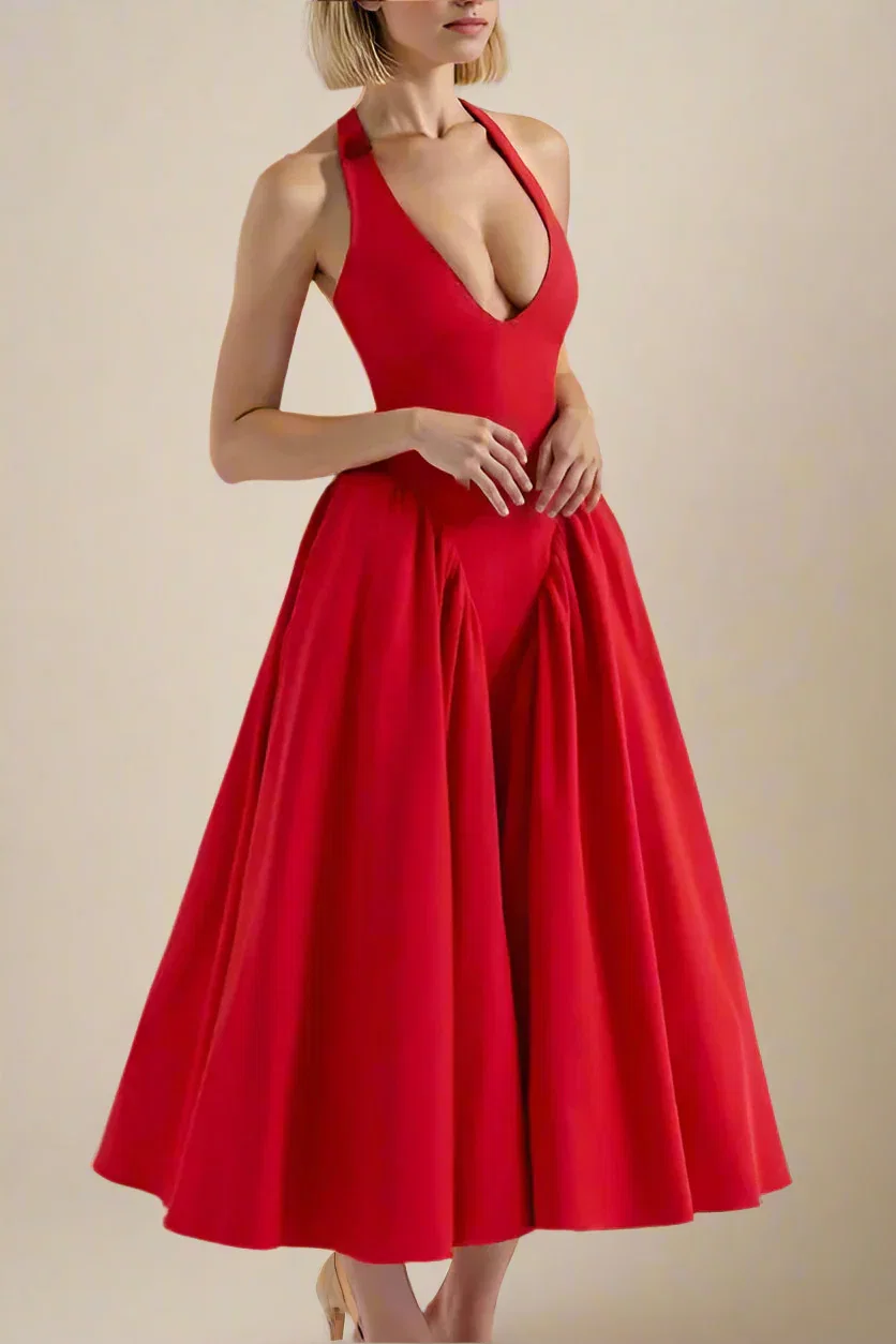 Austen Bodycon Midi Dress - Chilli Red