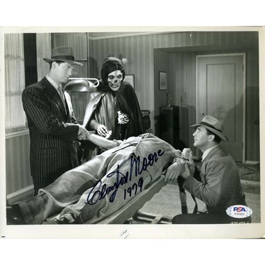 Clayton Moore Psa Dna Coa Signed 8x10 Crimson Ghost Photo Autograph