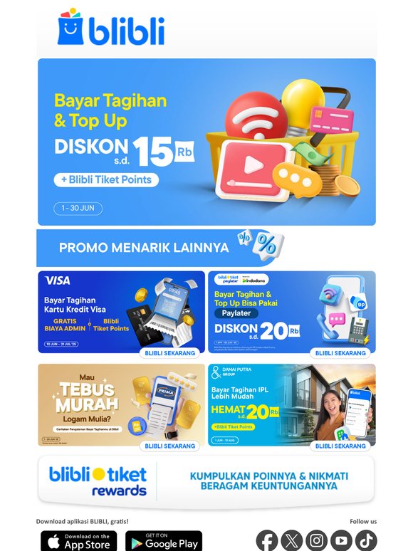 —, Bayar & Top-up = Diskon + Tiket Points🤑👇