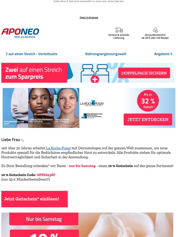 ღ 10 % Gutschein + gratis* Taschentücherbox, Frau —!  ღ