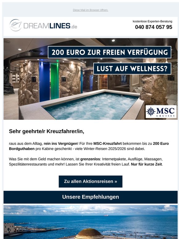 ⚡ Nur für kurze Zeit: Top-Aktion bei MSC Cruises