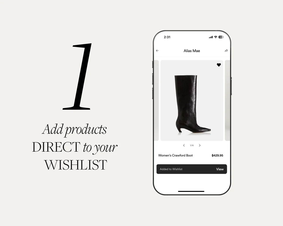 Add products  DIRECT to your  WISHLIST