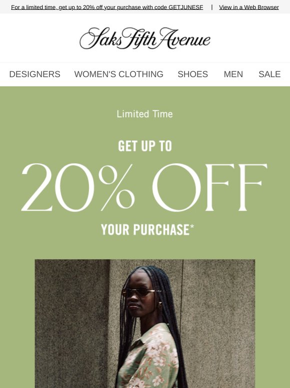 Time to get up to 20% off your purchase + Recommendations just for you