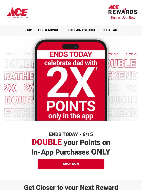 🚨DOUBLE your Points as you Treat Dad