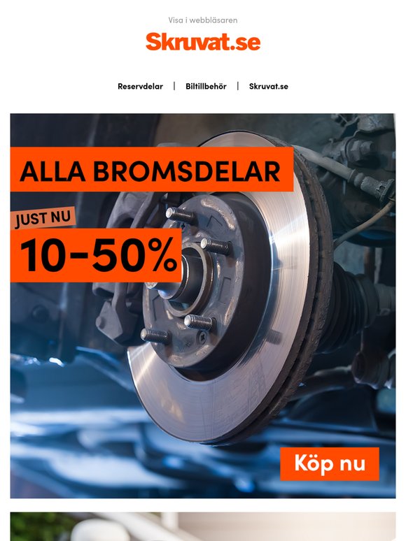 10-50% rabatt på alla bromsdelar!