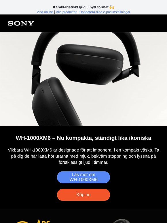 WH-1000XM6 Nu kompakta, ständigt lika ikoniska
