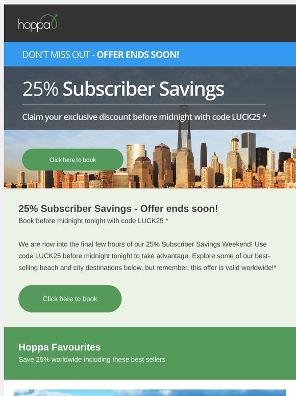 Only a few hours left to save 25%...