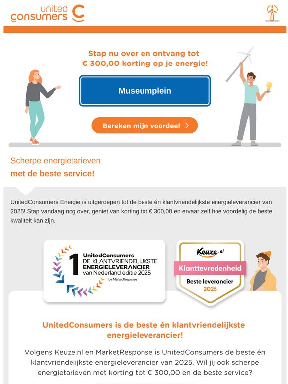 Tot E 300,00 korting bij de beste energieleverancier! ✔️ Service beoordeeld met een 9,1 ✔️ 1 of 3 jaar vaste tarieven