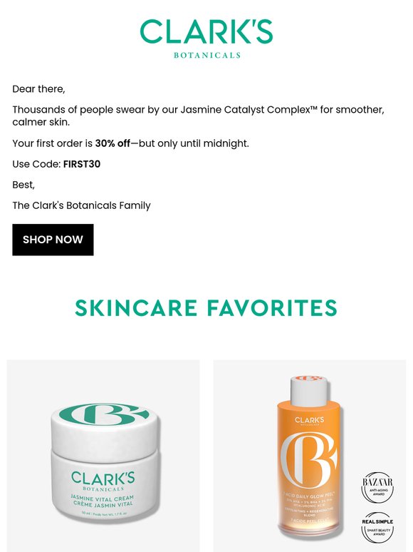 30% off your first order—final hours