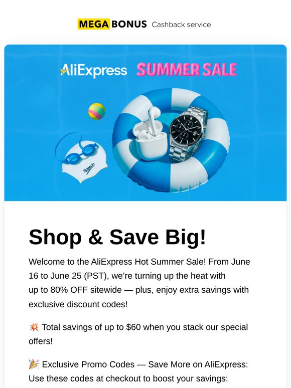 🔥 AliExpress Hot Summer Sale