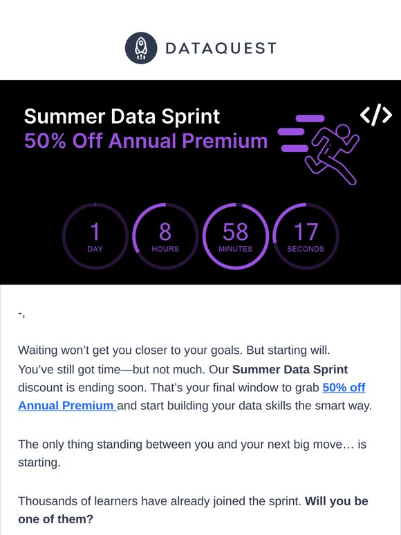 Last call: Summer Data Sprint Savings