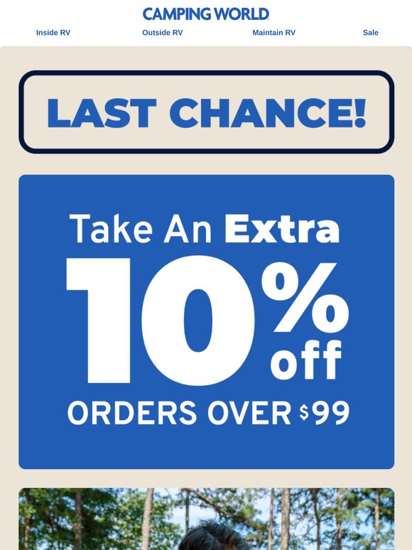 Final hours to save! Take 10% off $99+