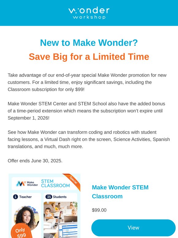 Make Wonder ⚡ Flash Sale for New Subscribers