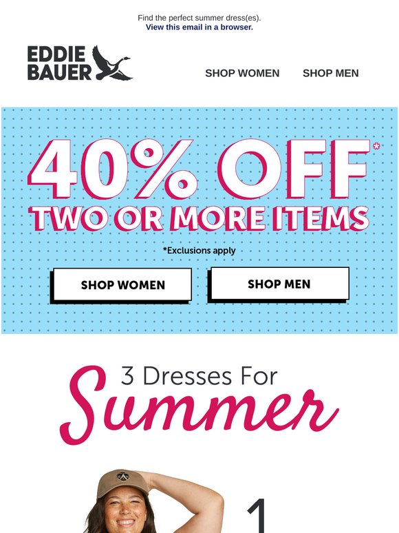 Top 3 Dresses + 40% Off 2 Or More Items!