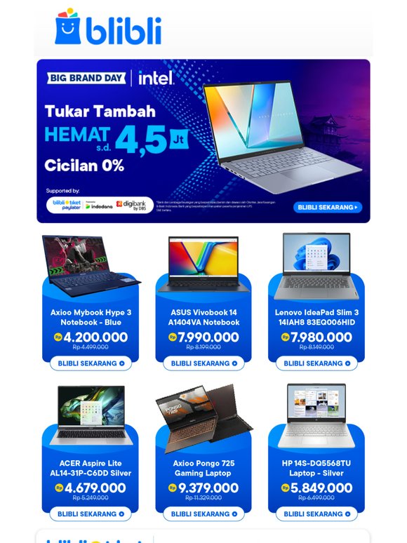 💻🔥Upgrade Perangkat Lama, Dapatkan Intel Baru Hemat s.d. 4,5Jt.