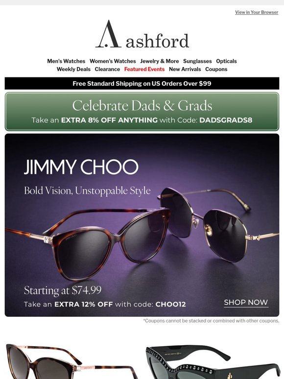 Jimmy Choo Eyewear: Chic Looks, Bold Vision, 12% Off Coupon