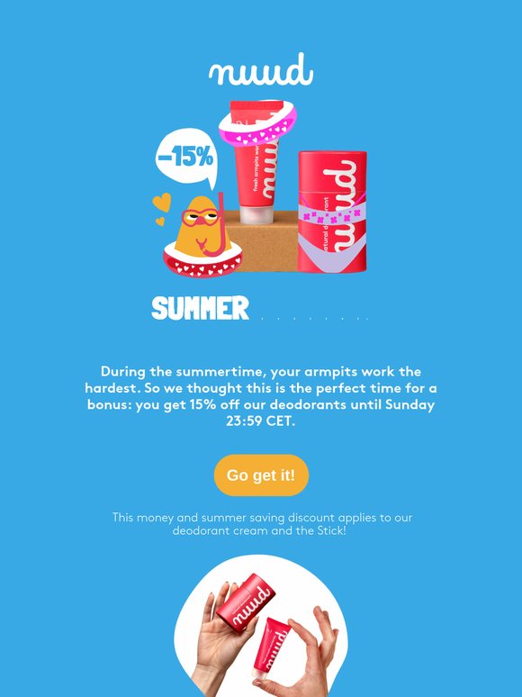 Summer Support: 15% off our deodorants