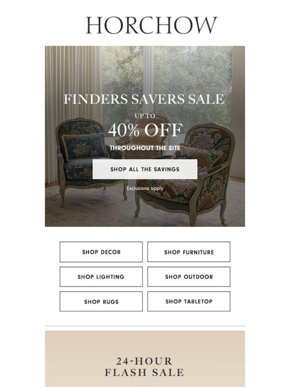 Save up to 40%! Finders Savers Sale starts now