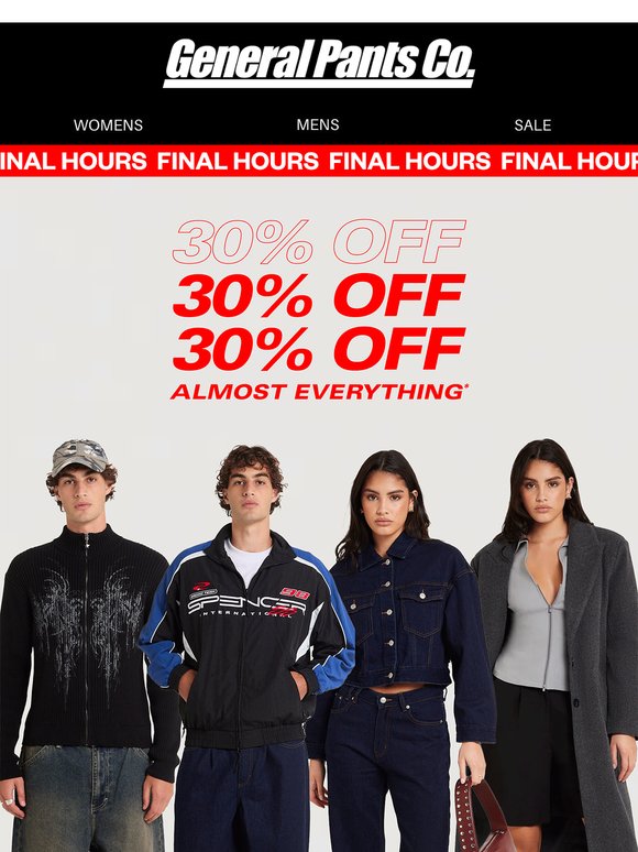 LAST CHANCE: 30% OFF (almost) everything* 🚨