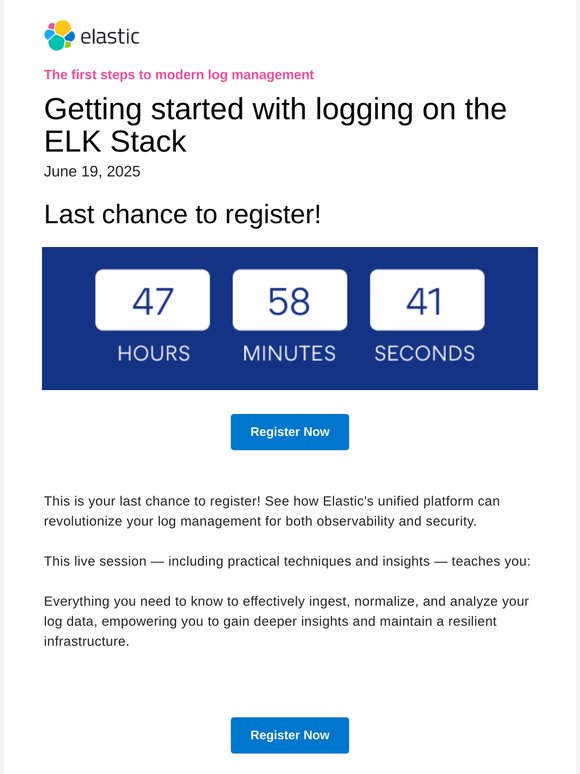 Don't miss out: See Elastic Logging in action