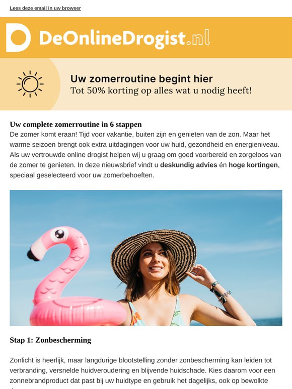 Uw zomerroutine begint hier | met kortingen tot 50%