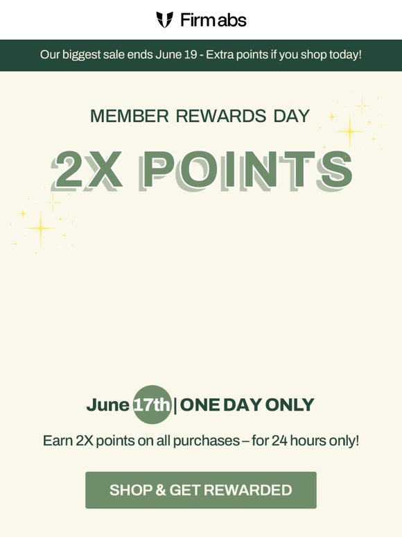Today Only! 2X Bonus Points