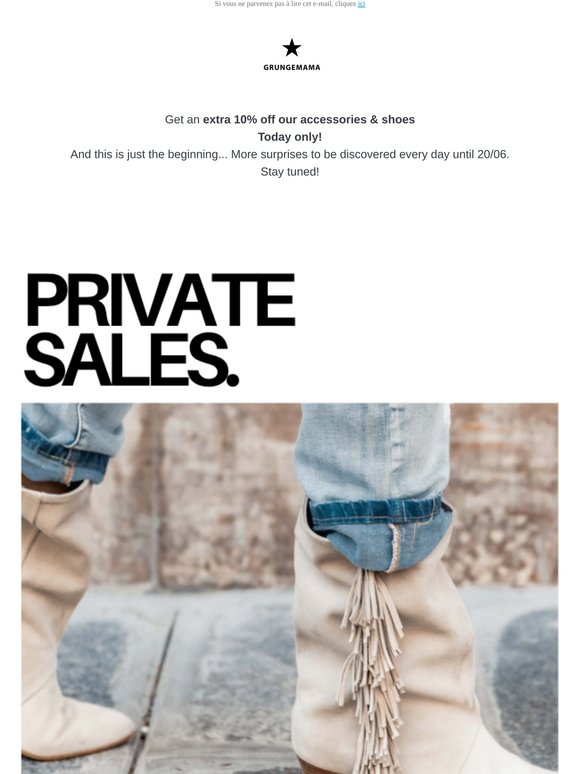Ventes Prives, an extra 10% off shoes & accessories