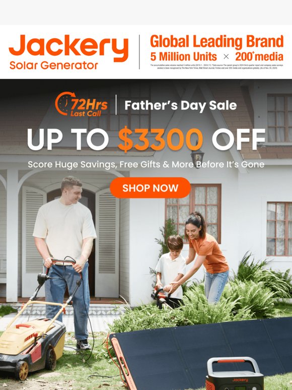 ⏰Ends in 72 Hours | Up to $3300 Off Father’s Day Sale