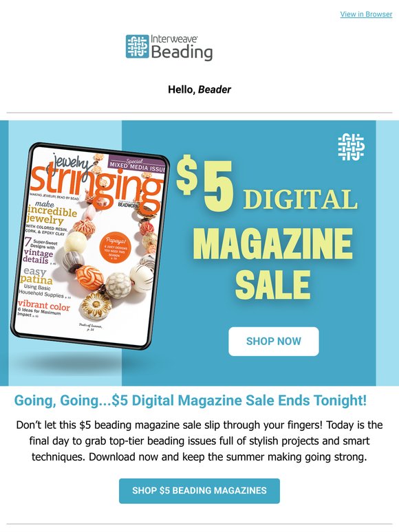 Final Day to Save! Bead Smarter for $5