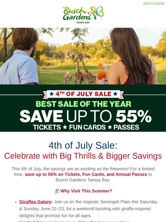 🎇 4th of July Sale: Save up to 55% on Tickets, Fun Cards, and Passes! 🎇