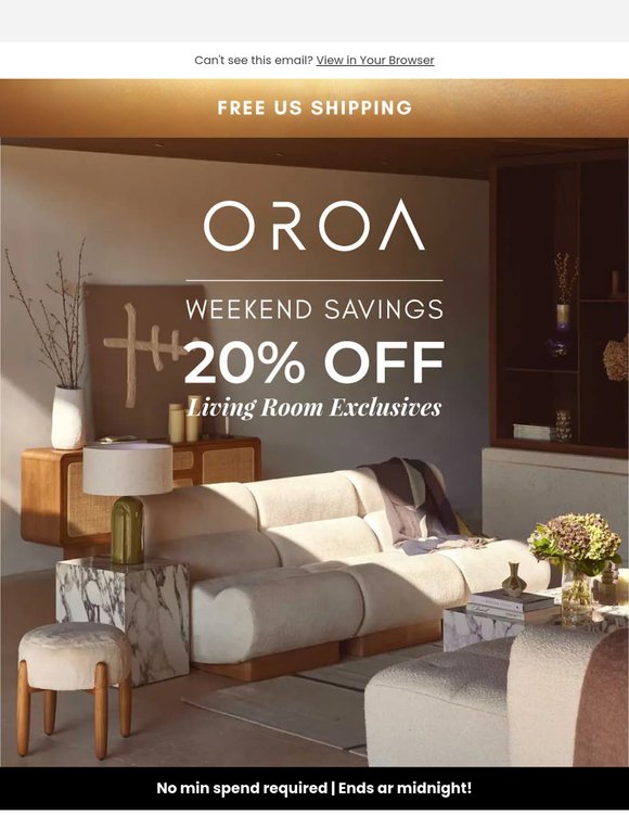 Grab 20% OFF on Living Room Exclusives! 🛋️