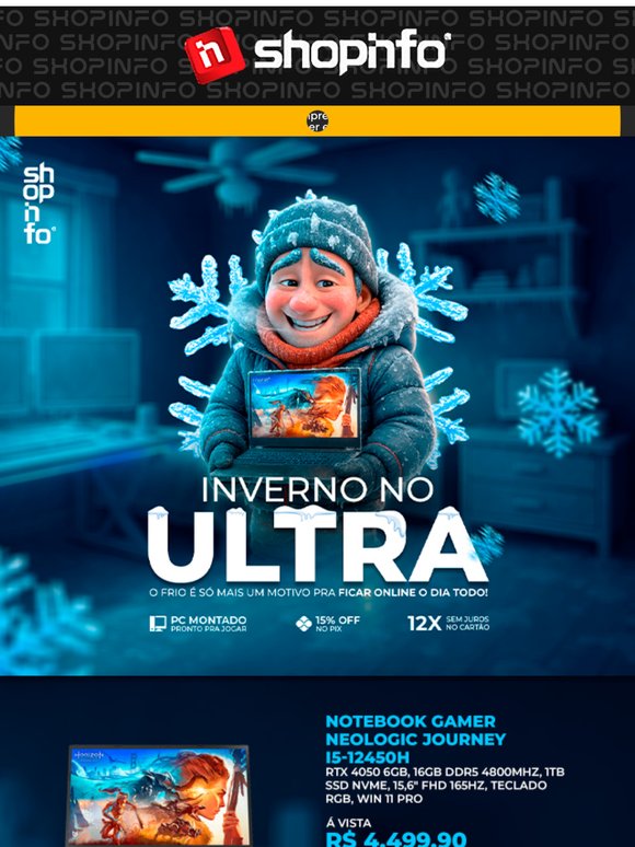 Frio lá fora? Aqui dentro é gameplay no ultra 🔥