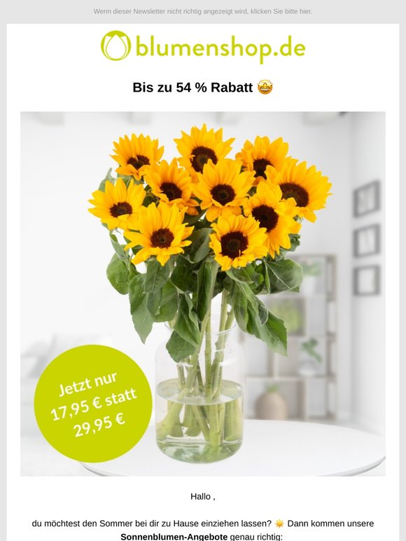 Spare bis zu 54 % auf Sonnenblumen, ! 🤩