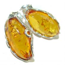 Baltic Polish Amber  .925 Sterling Silver Earrings