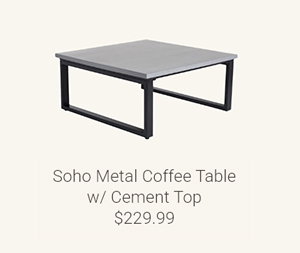 Metal Coffee Table w/ Cement Top