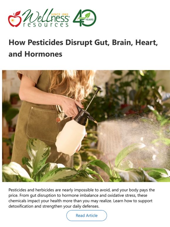 How Pesticides Disrupt Gut, Brain, Heart and Hormones