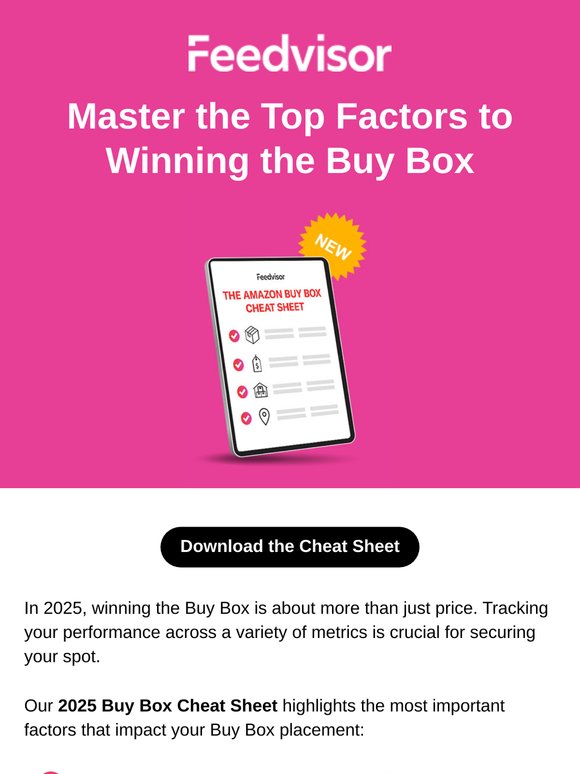 [CHEAT SHEET] 2025 Amazon Buy Box Metrics You Can't Ignore