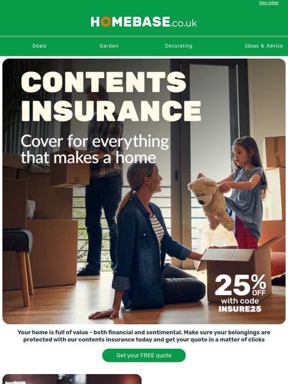 25% OFF contents insurance - for everything that makes a home 🏡