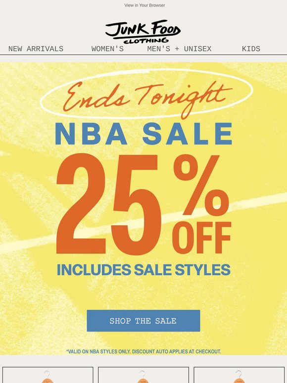 🚨 25% OFF NBA ENDS TONIGHT! 🏀