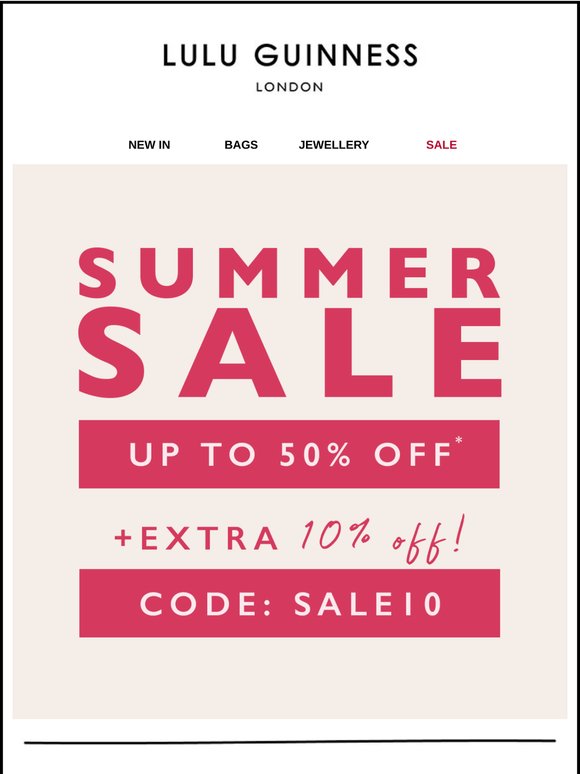 Shop an extra 10% off 💋 Up to 50% off