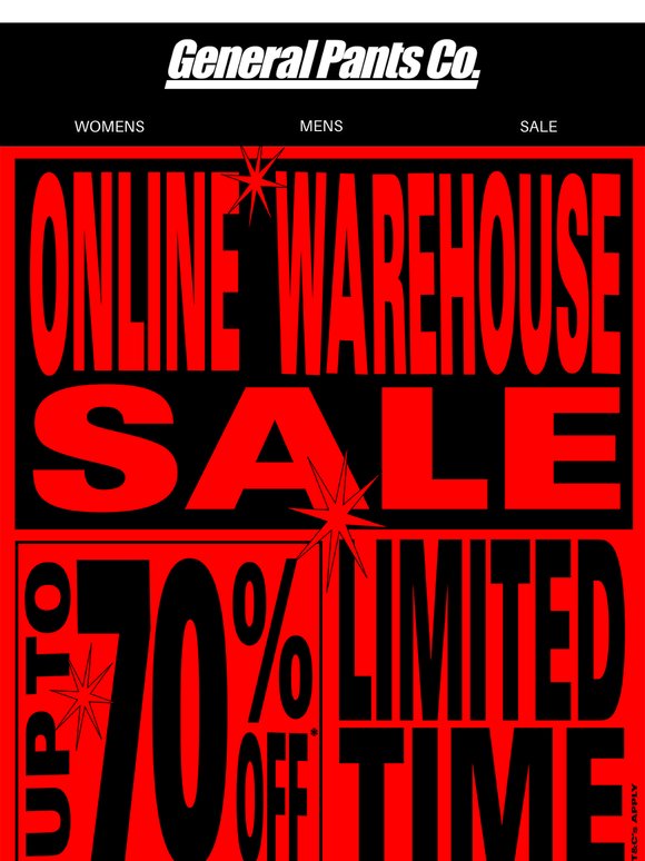 🔥ONLINE WAREHOUSE SALE 🔥