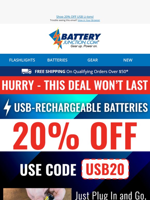 20% Off Rechargeables! Stock Up Before They're Gone!