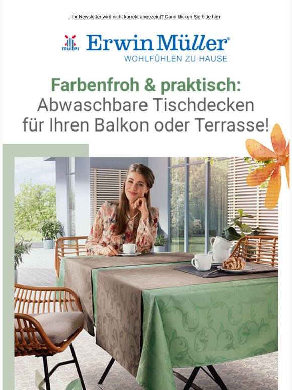 Abwaschbare Tischdecken für drinnen und draußen!
