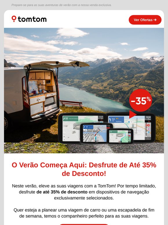 Poupanças de Verão: Até 35% de Desconto nos Dispositivos de Navegação TomTom!