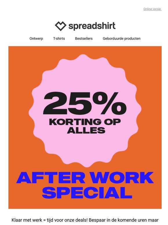 ⌛️ 25% korting tot middernacht – After work special