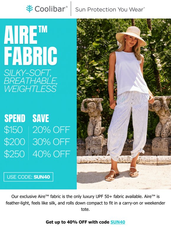 Our exclusive Light-as-Aire™ fabric 🪽