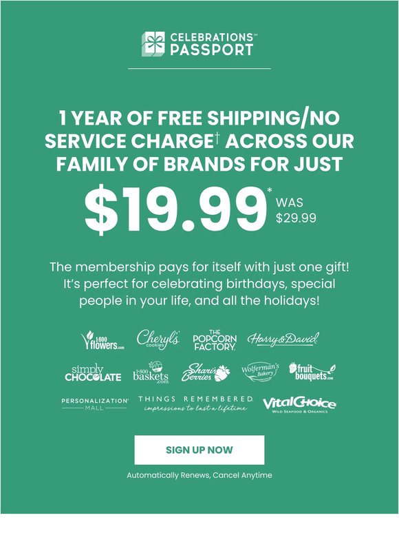 Join the club—free shipping on flowers, gifts, and more!
