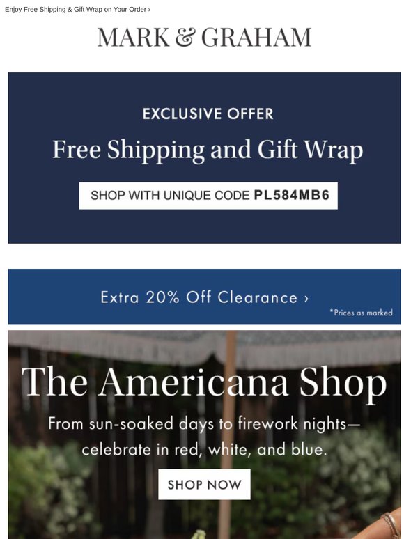 The Americana Shop + Extra 20% Off